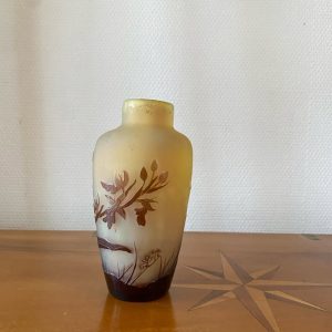 Vase Émile Gallé - Art Nouveau - Verre multicouche