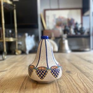 Vase Émaux de Longwy Art déco – Décor D.5053 sur fond blanc craquelé