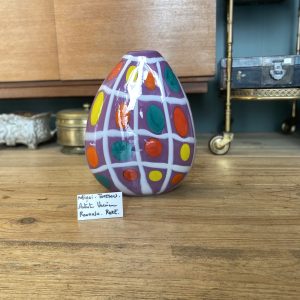 Vase Mihai Topescu en verre polychrome – Décor géométrique coloré, art verrier contemporain