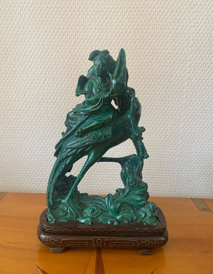 Statue en malachite – figure orientale